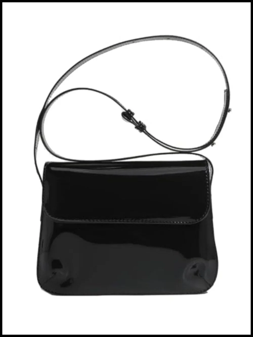 Patent Leather Handbag Shiny Top-handle Purse Mini Shoulder Bag Elegant Evening